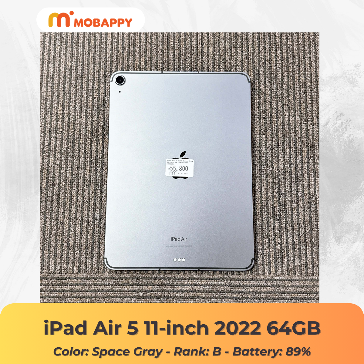 iPad Air 5 10.9-inch 2022 64GB Space Gray Wi-Fi 5G SIM FREE iPad Air 5 10.9-inch 2022 64GB Space Gray Wi-Fi 5G SIM FREE