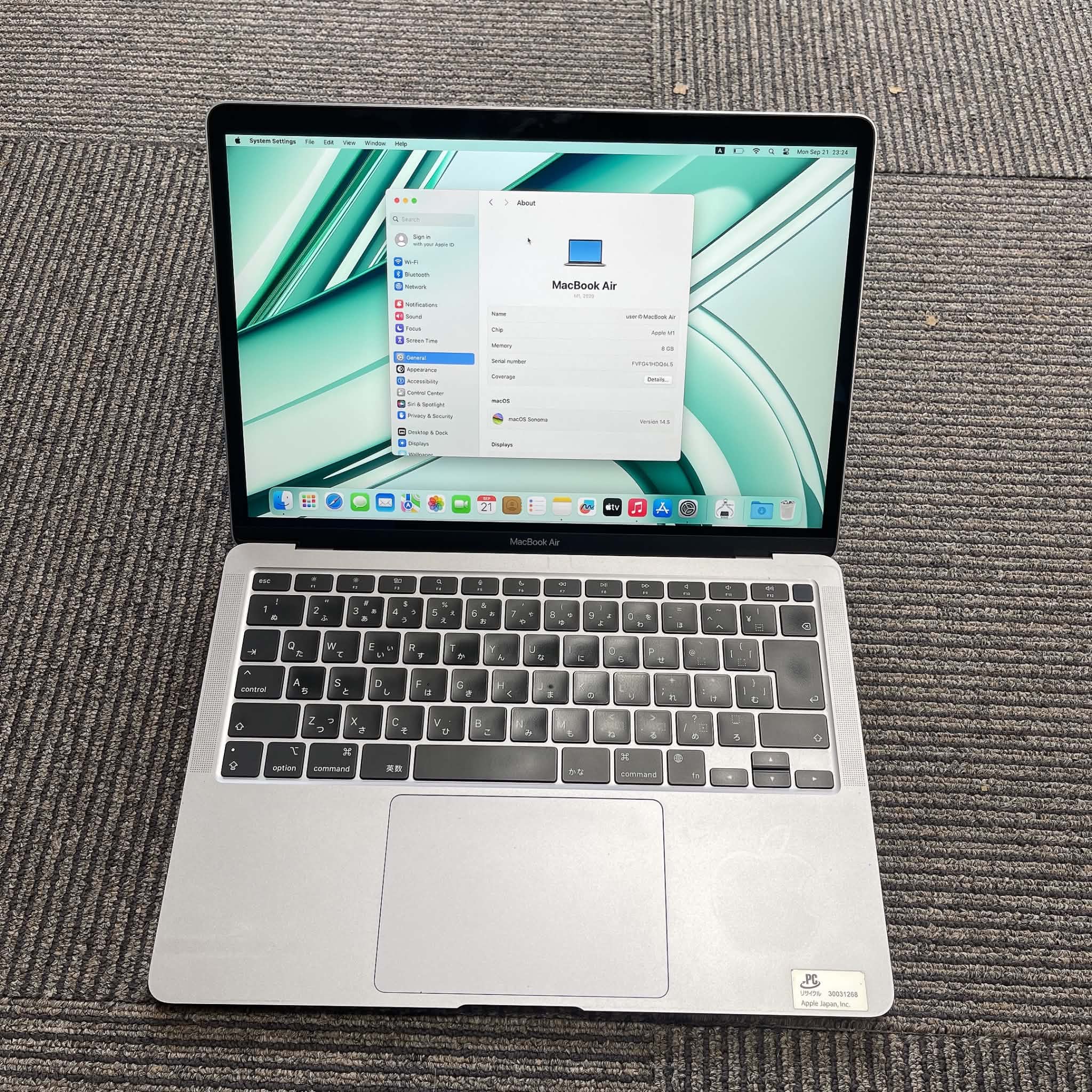 Macbook Air 2020 13 inch Space Gray Chip Apple M1/8GB/512GB SSD