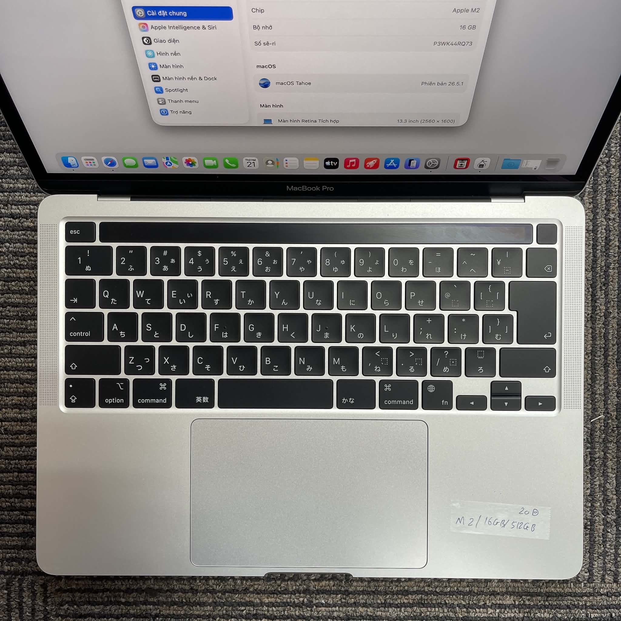 Macbook Pro 2022 13 inch Silver Chip Apple M2/16GB/512GB SSD Macbook Pro 2022 13 inch Silver Chip Apple M2/16GB/512GB SSD